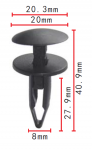 GM 21095797 клипса 8x27.9x20.3mm