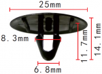 TOYOTA 90467-08124 клипса  8.3x11.7x25mm