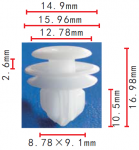 TOYOTA,HONDA 62217-13010, 91560-SED-003 клипса   9.9x10.5x16mm