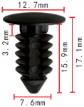 UNIVERSAL клипса  7.6x15.9x12.7mm