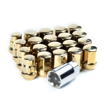 Комплект гаек M87A1641 Ti-GD M12X1,50 Хром-Золото высота 32мм (комплект 16 гайки +4 секретки +1 ключ
