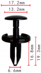 GM,CHRYSLER 15149708, 6506008AA клипса  6.6x16.8x17.2mm