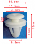 TOYOTA,SUBARU,MITSUISHI 67771-30070, 67771-32080, 94078FC010, MB608410 клипса  8.8x11x16.7mm