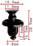 TOYOTA  51454-48010 (TF5) Клипса  9.8x16.5x19.9mm