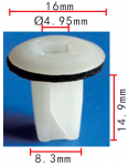 NISSAN 01281-00601 клипса  8.2x14.9x16mm  d4.9mm