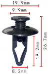 NISSAN,FORD 63844-01A00, MNA01-56145, NA01-56145 клипса  8.2x19.2x19.9mm