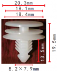 VW, VAG, AUDI N989-051-01 клипса  8.1x13.5x19.8mm