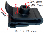TOYOTA   90467-05114 клипса  9.8x6.1x34.5mm  d5.2mm