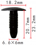 Honda, Nissan, Toyota, Mitsubishi 90667SA00030, 90667SAO0033, 7699601P02 - черная клипса