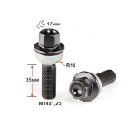 Болт M14X1,25X35 Черный Цинк вращ.Сфера с выступом ключ 17 S17F35 BA