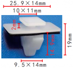 SSANG YONG K-795910800-1, 33030455 клипса  14x14.9x25.9mm
