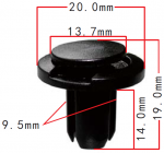 Honda 91503-S0K-A01 клипса  9.6x14.5x20mm