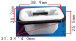 TOYOTA клипса  31.3x14mm 24.4x38.9x20.2mm