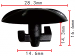 Opel 2208843 клипса 14.6x14.3x28.3mm