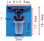 VAG, VW, AUDI 1H0837719 клипса  7.1x17.6x14.9mm
