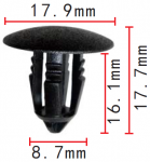 Клипса серая 8.7x16.1x17.9mm
