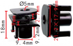 Toyota 52115-0R030 (TF9) Клипса   9.4x9.2x21.2mm  d5mm