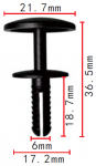 MERCEDES / VW, VAG, AUDI клипса  6x18.7x21.7mm