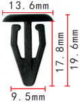 VW, VAG, AUDI 80186729901C-8 Клипса 9.5x17.8x13.6mm