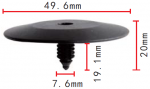 Клипса нажимная GM 7,5x19x49,5mm  (OEM 3078511, 3977775)