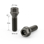Болт M14X1,25X40 Черный Цинк Конус с выступом ключ 17 мм C17F40 BA Z