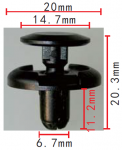 SUZUKI,  MITSUBISHI, TOYOTA MC933388, 90467-07164 клипса  6.7x11.2x20mm