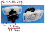 VW, VAG, AUDI 6Q0-868-243 клипса  7.9x10.9x22.5mm  40.4x25.3mm