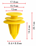 Toyota 9046708179 желтая клипса   9.8x14.6x18mm