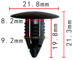 Ford 162279, 6725950 черная Клипса  9.2x19.8x21.8mm