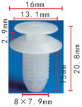 SUZUKI 09409-08322 клипса 8x15x16mm