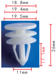 GM 15076791 клипса  11x117.1x19.4mm