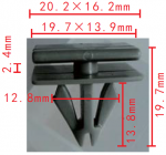 GM 25693852  клипса  12.8x13.8x20.2mm