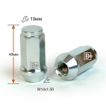 Гайка M14X1,50 Цинк высота 48 мм Конус с выступ., закр., ключ 19мм 411948 Z 