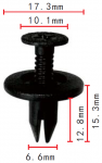 FORD N806322-S клипса  6.6x12.8x17.3mm