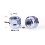 Гайка 400048 B Cr M14X1,50 Хром высота 18 мм Сфера с выступ., откр., кл.19мм R=14мм