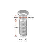 Шпилька забив. CRP142D28 M14X1,50длина рез.части 28мм Dacromet