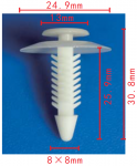 GM 10158124 клипса  8x25.9x24.9mm