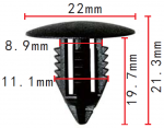 Ford 1018434 клипса черная  11.1x19.7x22mm