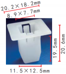HONDA 90106-SW3-003 клипса  11.5x19.5x20.2mm   8.9x7.7mm