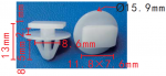 GM 9114743 Клипса порога  8.6x8.5x15.9mm