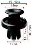 Honda 91505-TM8-003 клипса  10x14.1x19.7mm