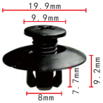 NISSAN 17575-0W010 клипса  8x7.7x19.9mm