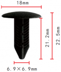 Honda 90667S0D003ZH, 90667S0D003ZC, 90667S0D003ZK клипса черная 6.9x21.2x18mm