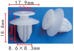 Toyota 7586730130, 7586752020 Клипса с уплотнителем  9.3x14.4x17.9mm