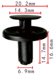 Toyota 90467-07181 клипса  6.9x14.7x20.2mm