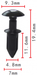 GM,CHRYSLER 16500308, 6500787 клипса  4.8x11.6x9.3mm