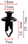 Nissan 63848-40Y00 клипса  10x22x18.2mm