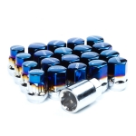 Комплект гаек M87A1641 Ti-BU M12X1,50 Хром-Синий высота 32мм (комплект 16 гайки +4 секретки +1 ключ)
