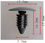 GM, Chrysler 480534, 6270163, 6030538 серая клипса  7.7x16.2x17.7mm