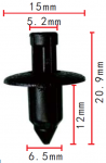 Mitsubishi MB619582 клипса  6.5x12x15mm